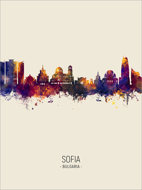 Sofia Bulgaria Skyline Cityscape Poster Art Print