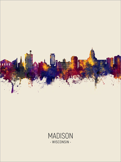Madison Wisconsin Skyline Cityscape Poster Art Print
