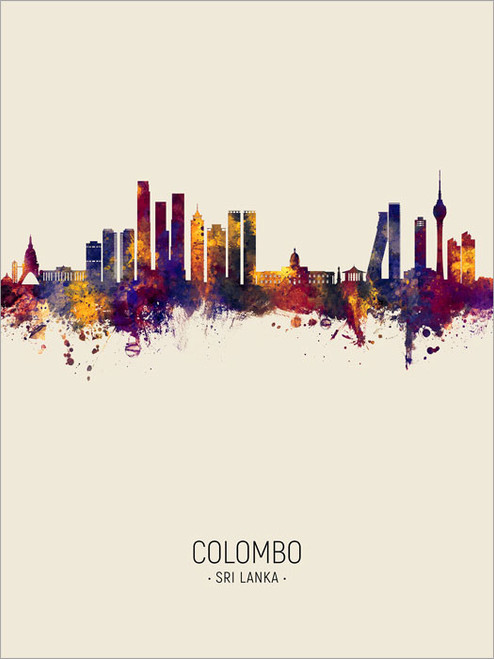 Colombo Sri Lanka Skyline Cityscape Poster Art Print