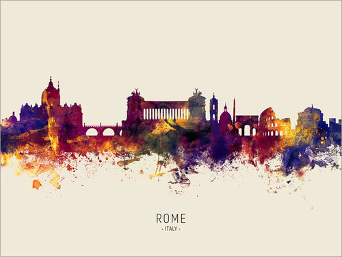 Rome Italy Skyline Cityscape Poster Art Print