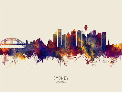 Sydney Australia Skyline Cityscape Poster Art Print