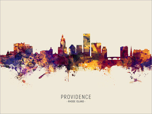 Providence Rhode Island Skyline Cityscape Poster Art Print