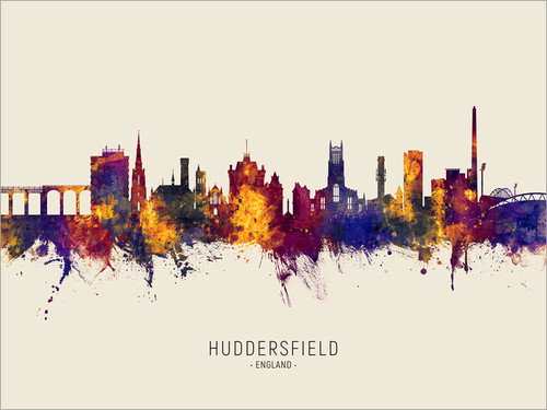 Huddersfield England Skyline Cityscape Poster Art Print