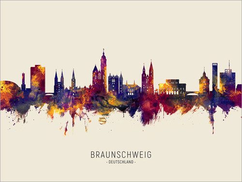 Braunschweig Deutschland Skyline Cityscape Poster Art Print