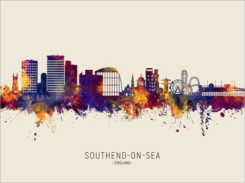 Southend-on-Sea England Skyline Cityscape Poster Art Print