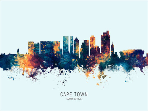 Cape Town South Africa Skyline Cityscape Poster Art Print