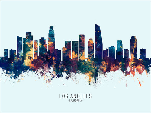 Los Angeles California Skyline Cityscape Poster Art Print
