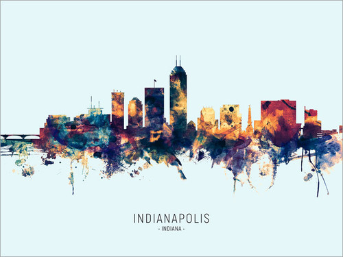 Indianapolis Indiana Skyline Cityscape Poster Art Print