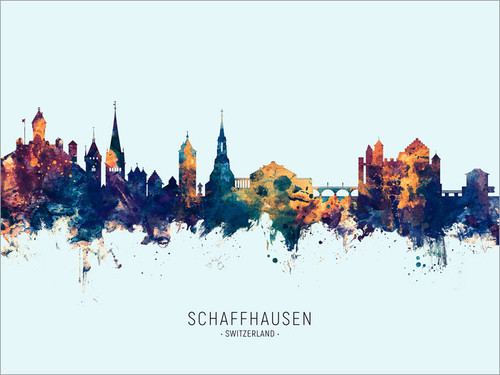 Schaffhausen Switzerland Skyline Cityscape Poster Art Print