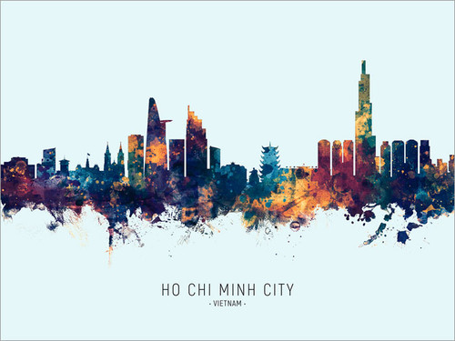 Ho Chi Minh City Vietnam Skyline Cityscape Poster Art Print