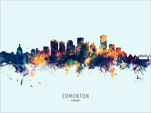 Edmonton Canada Skyline Cityscape Poster Art Print