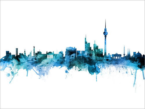 Berlin Deutschland Skyline Cityscape Poster Art Print