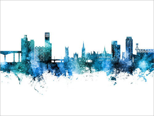 Ipswich England Skyline Cityscape Poster Art Print