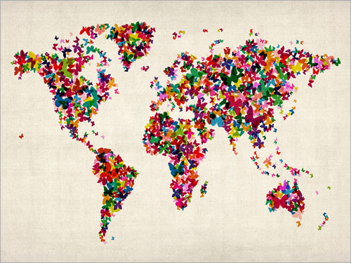 World Map Poster Art Print