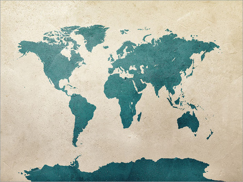 World World Map Map Poster Art Print