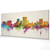 El Paso Texas Skyline Cityscape PANORAMIC Box Canvas