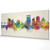 Asheville North Carolina Skyline Cityscape PANORAMIC Box Canvas