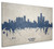 Detroit Michigan Skyline Cityscape Box Canvas