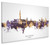 Salisbury England Skyline Cityscape Box Canvas