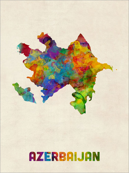 Azerbaijan Map Poster Art Print Azerbaijan Map Poster Art Print