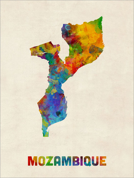 Mozambique Map Poster Art Print