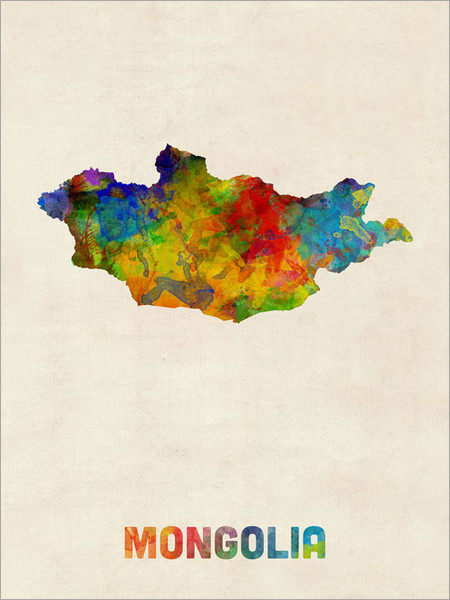 Mongolia Map Poster Art Print