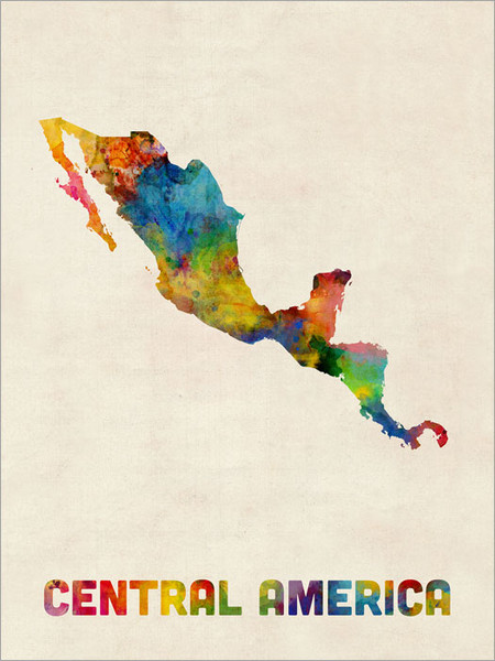 Central America Map Poster Art Print
