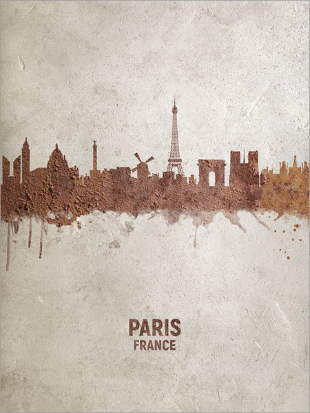 Paris France Skyline Cityscape Poster Art Print