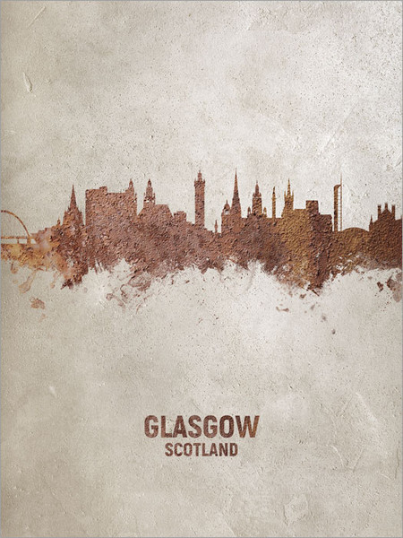 Glasgow Scotland Skyline Cityscape Poster Art Print
