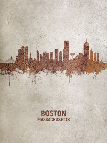 Boston Massachusetts Skyline Cityscape Poster Art Print