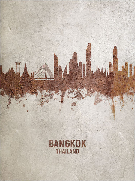 Bangkok Thailand Skyline Cityscape Poster Art Print