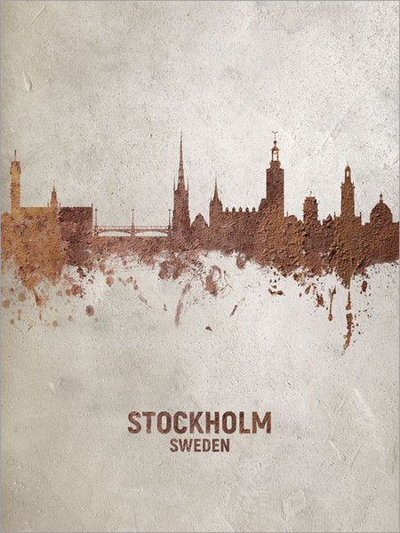 Stockholm Sweden Skyline Cityscape Poster Art Print