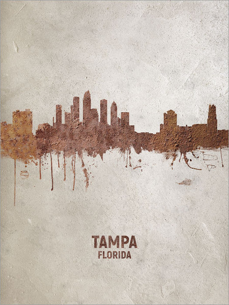 Tampa Florida Skyline Cityscape Poster Art Print