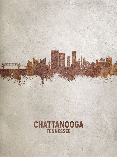 Chattanooga Tennessee Skyline Cityscape Poster Art Print