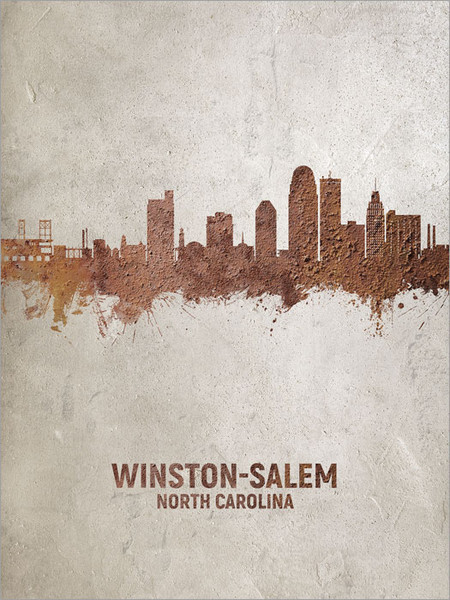 Winston-Salem North Carolina Skyline Cityscape Poster Art Print