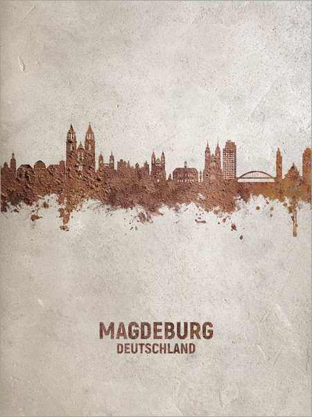 Magdeburg Deutschland Skyline Cityscape Poster Art Print