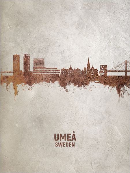 Umeå Sweden Skyline Cityscape Poster Art Print