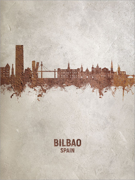 Bilbao Spain Skyline Cityscape Poster Art Print