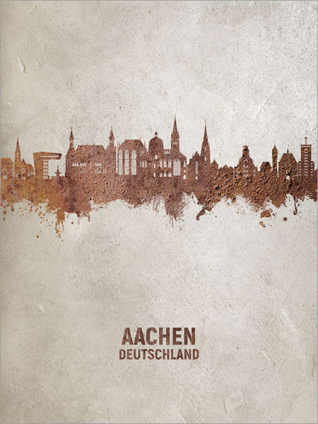 Aachen Deutschland Skyline Cityscape Poster Art Print