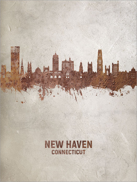 New Haven Connecticut Skyline Cityscape Poster Art Print