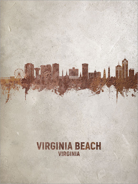 Virginia Beach Virginia Skyline Cityscape Poster Art Print