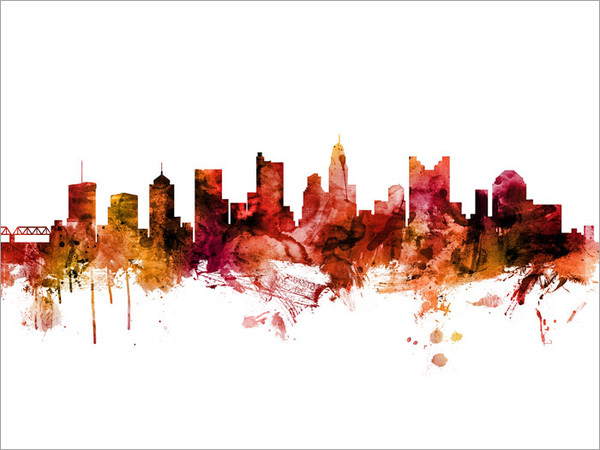 Columbus Ohio Skyline Cityscape Poster Art Print