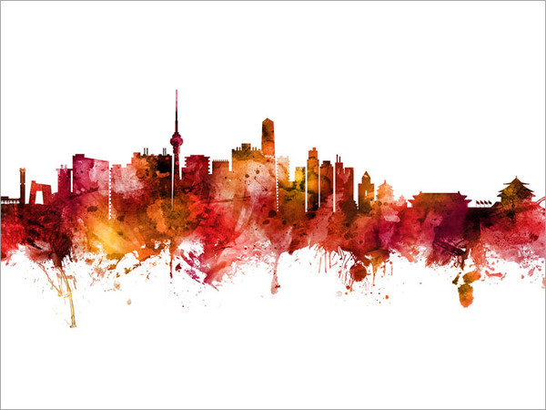 Beijing China Skyline Cityscape Poster Art Print