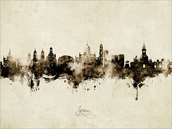 Jerez Spain Skyline Cityscape Poster Art Print