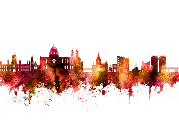 Galway Ireland Skyline Cityscape Poster Art Print