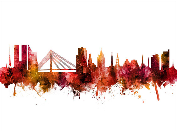 Riga Latvia Skyline Cityscape Poster Art Print Riga Latvia Skyline Cityscape Poster Art Print