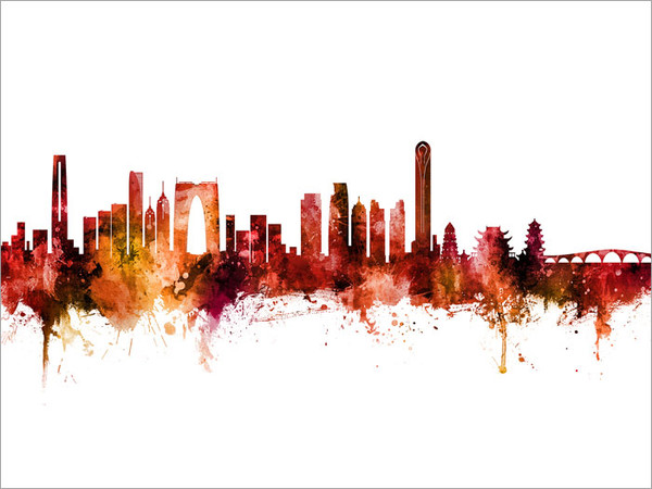 Suzhou China Skyline Cityscape Poster Art Print