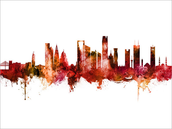 Riyadh Saudi Arabia Skyline Cityscape Poster Art Print