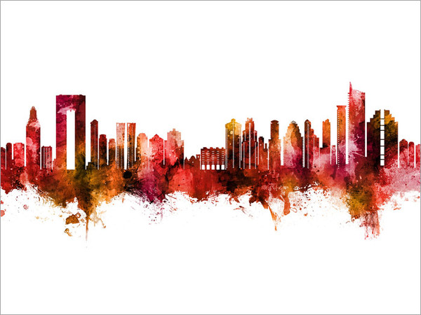 Benidorm Spain Skyline Cityscape Poster Art Print Benidorm Spain Skyline Cityscape Poster Art Print