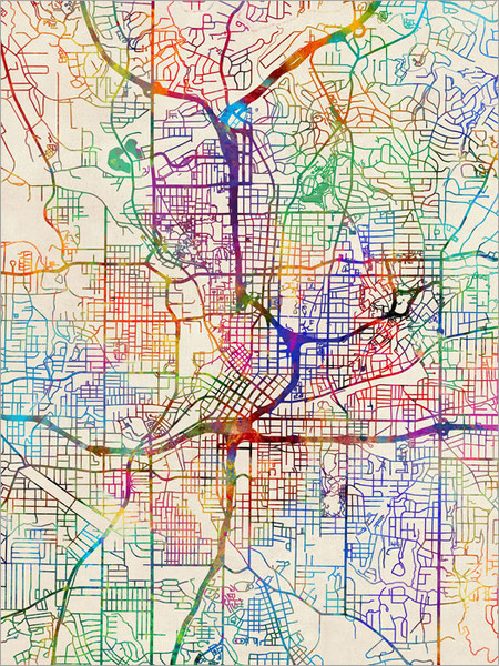 Atlanta Georgia Map Poster Art Print